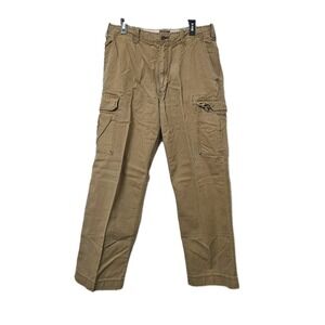 Abercrombie Fitch Double Cargo Pants Men's 34R Tan Straight Canvas Vintage
